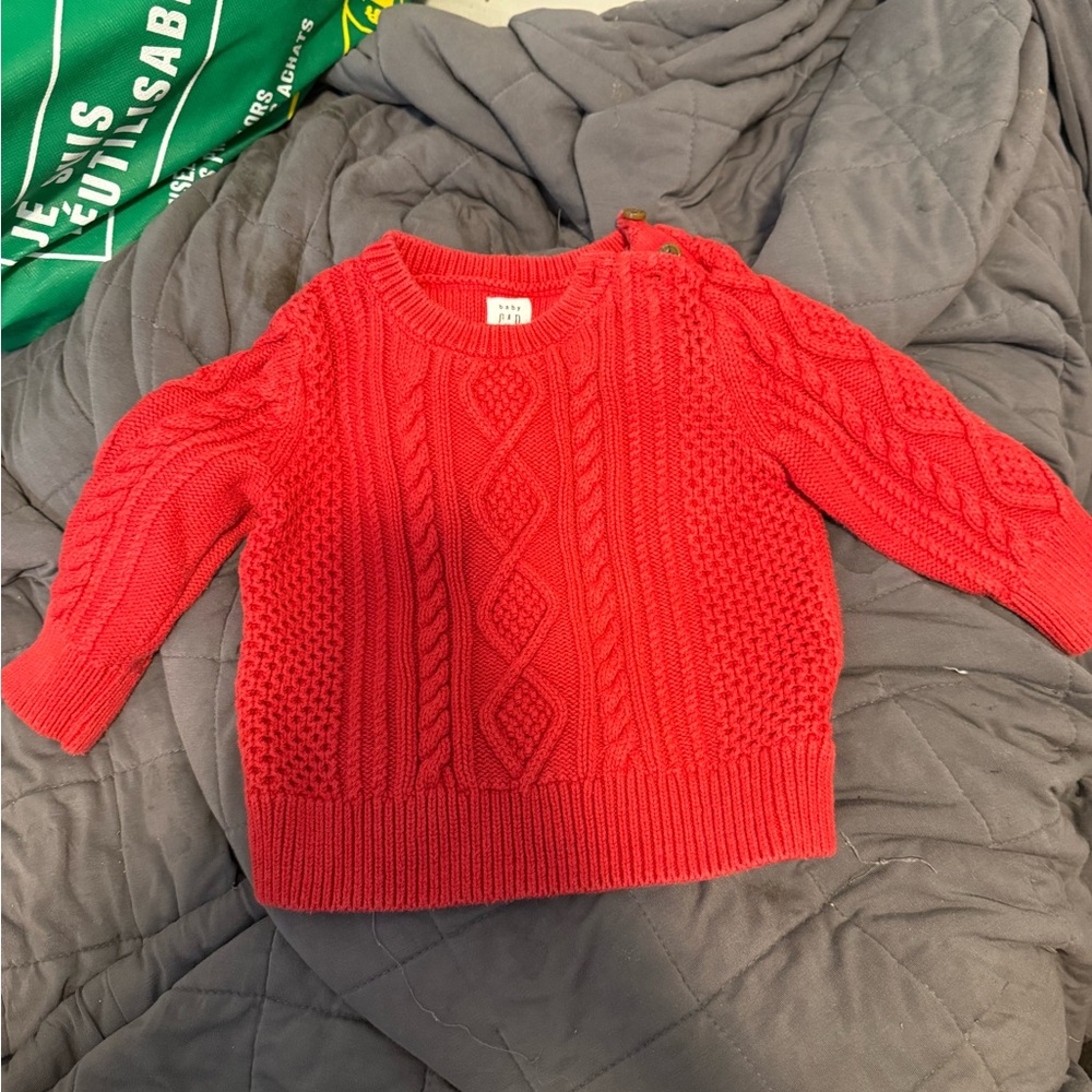 GAP Kids Red Cable Knit Sweater